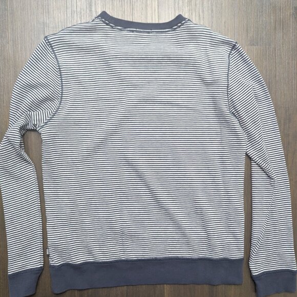 Hugo Boss | Men's  Large Slim Sweater | Grey/Navy Stripes - Picture 4 of 5